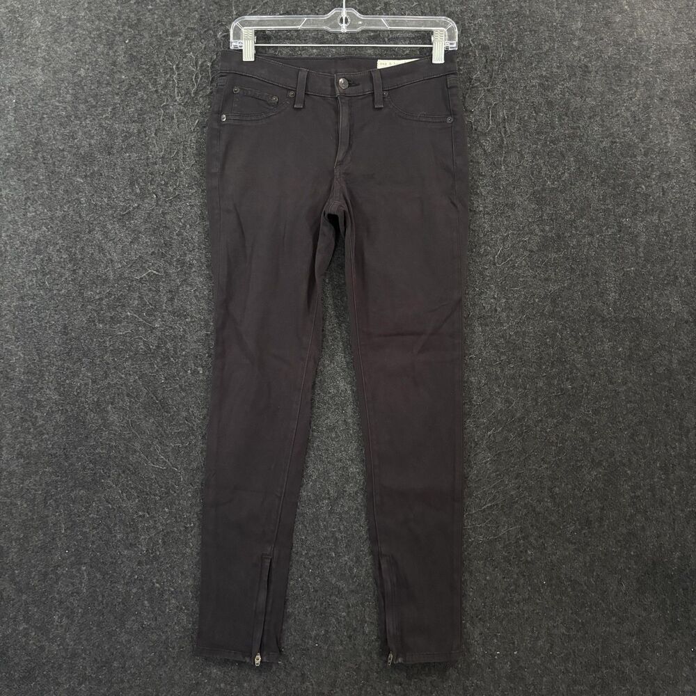Rag & Bone Zipper Capri Jeans Women's 27 Gray Gun Metal Ankle Zip Stretch